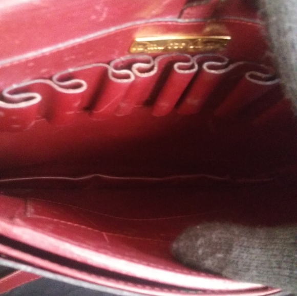 Les Must De Cartier Bordeaux leather suede gold cc monogram vintage bag purse - Picture 9 of 13